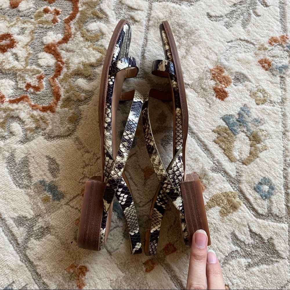NWT Madewell Heidi Slingback Sandal in Snake Embossed Leather Size 7 - Picture 4 of 6